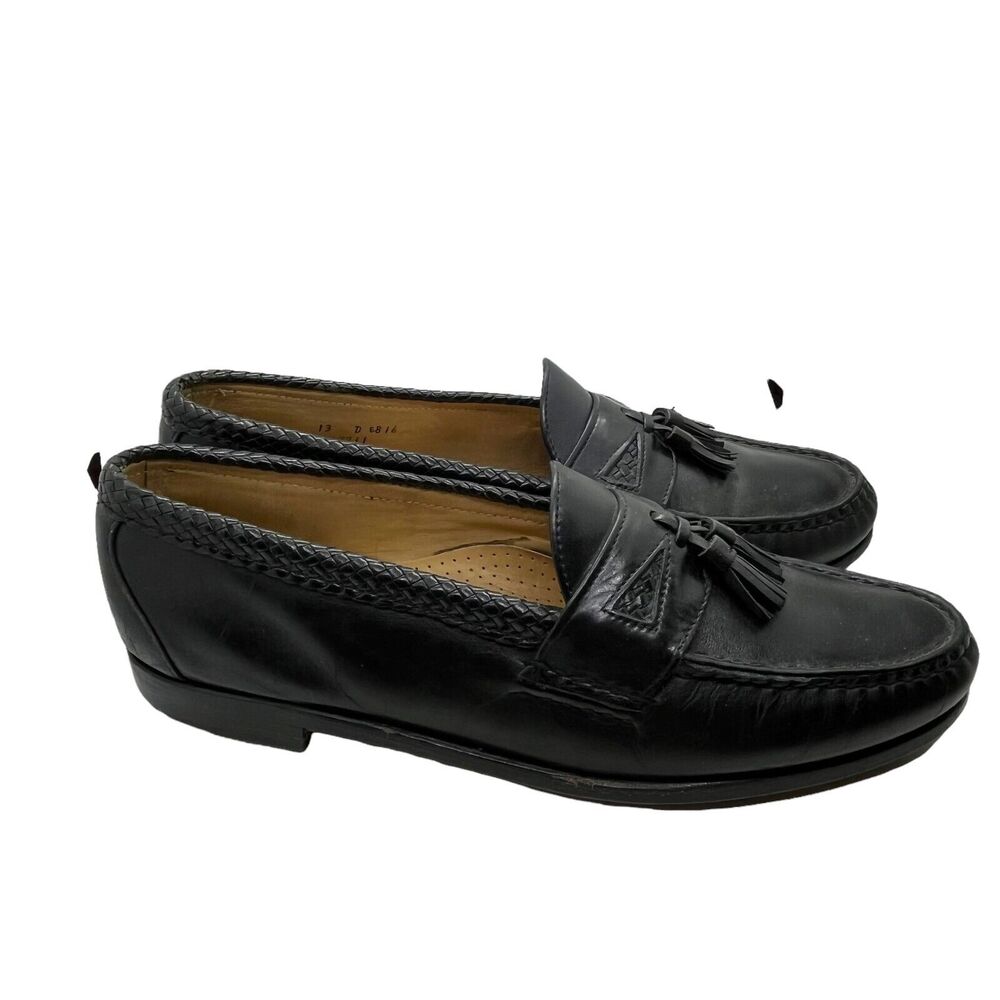 Allen Edmonds Preppy Tasseled Loafer Shoes Mens Black 47711 Maxfield Classic 13D